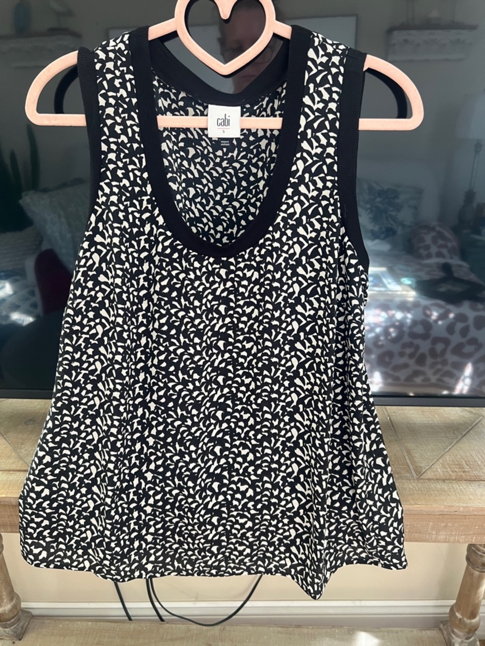 CAbi Black & White Abstract Print Tank